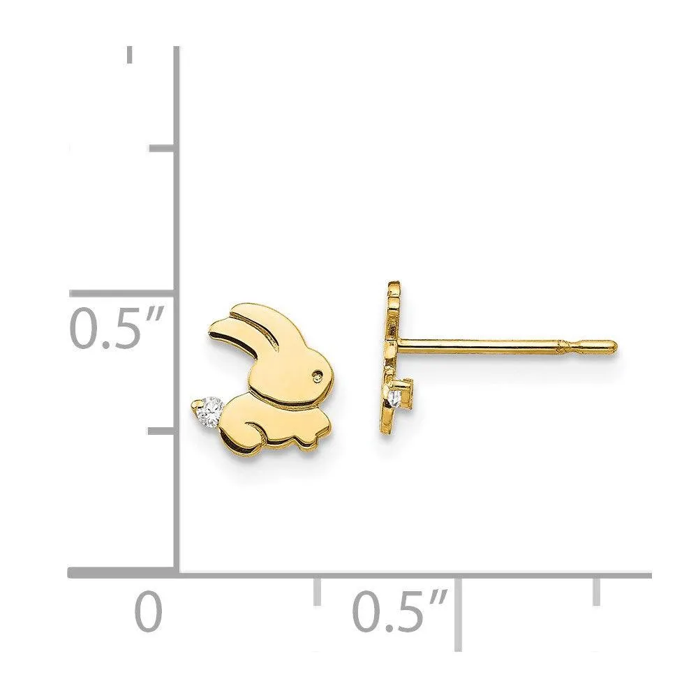 Madi K Kid's 14k  CZ  Bunny Post Earrings