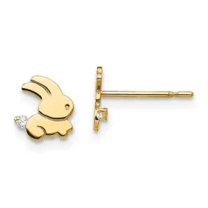 Madi K Kid's 14k  CZ  Bunny Post Earrings