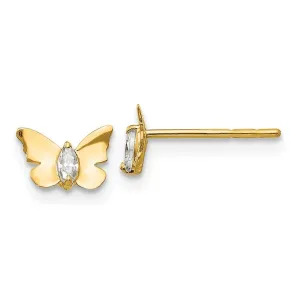 Madi K Kid's 14k  CZ Butterfly Baby Post Earrings