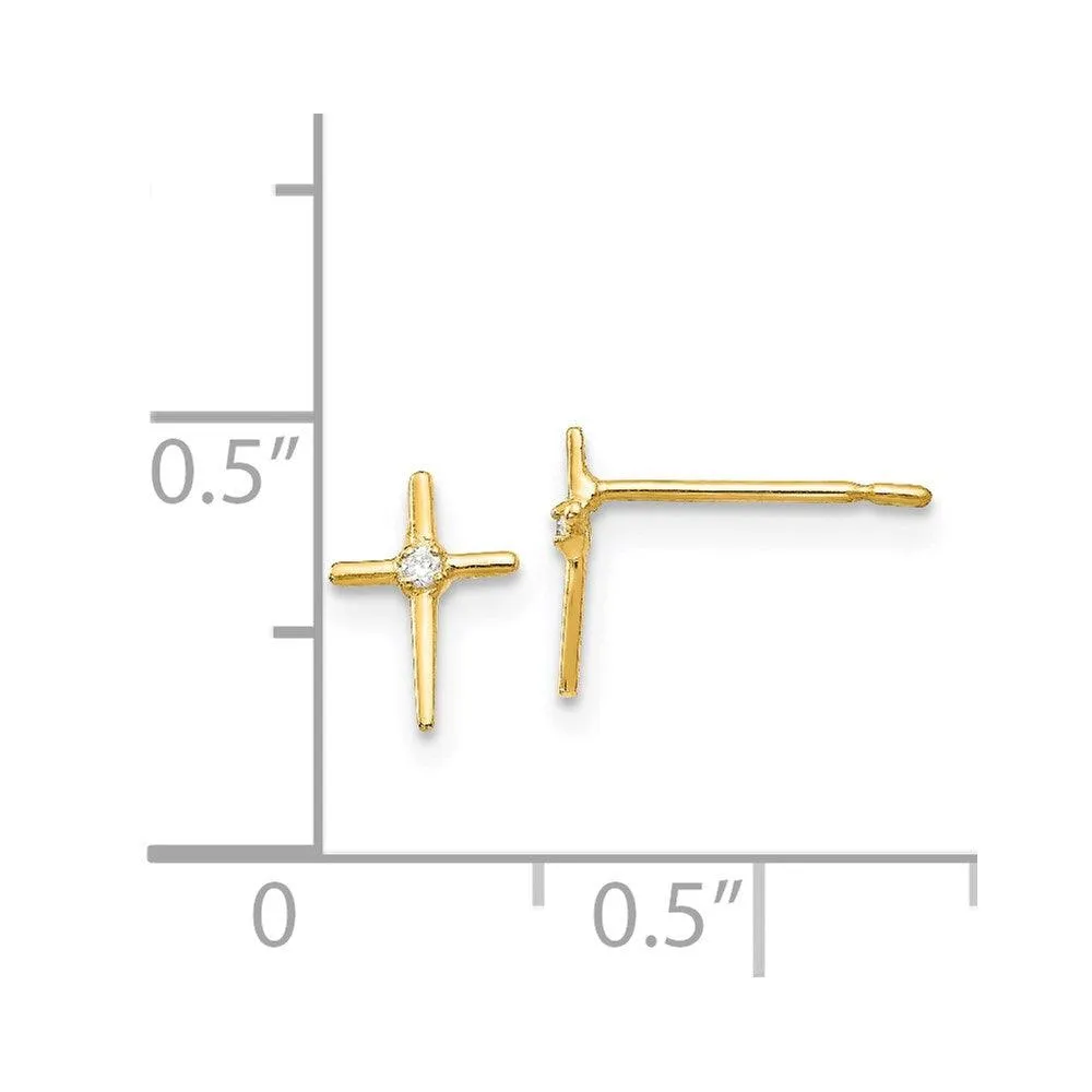 Madi K Kid's 14k  CZ  Cross Post Earrings