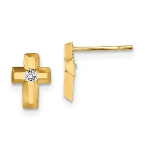 Madi K Kid's 14k  CZ Cross Post Earrings