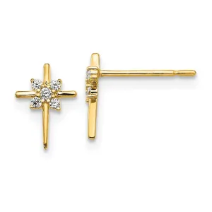 Madi K Kid's 14k  CZ  Cross Post Earrings