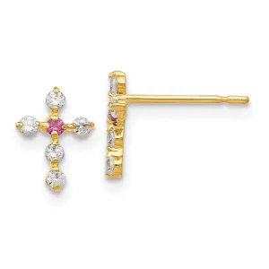 Madi K Kid's 14k  CZ  Cross Post Earrings