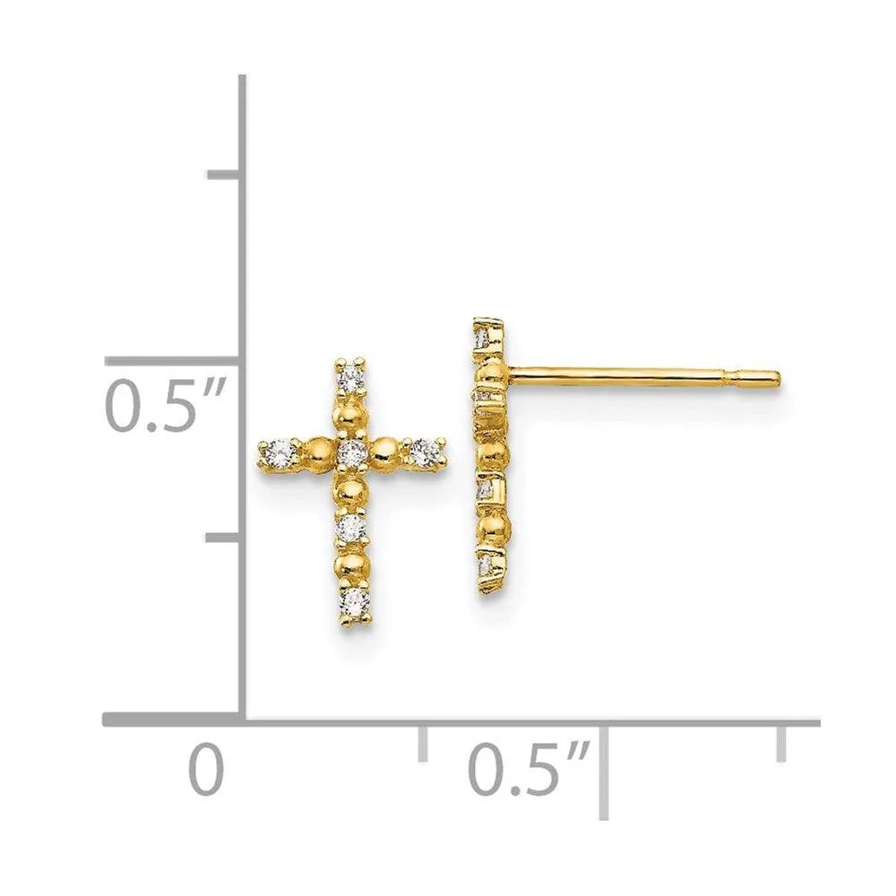 Madi K Kid's 14k  CZ  Cross Post Earrings