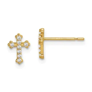 Madi K Kid's 14k  CZ Cross Post Earrings