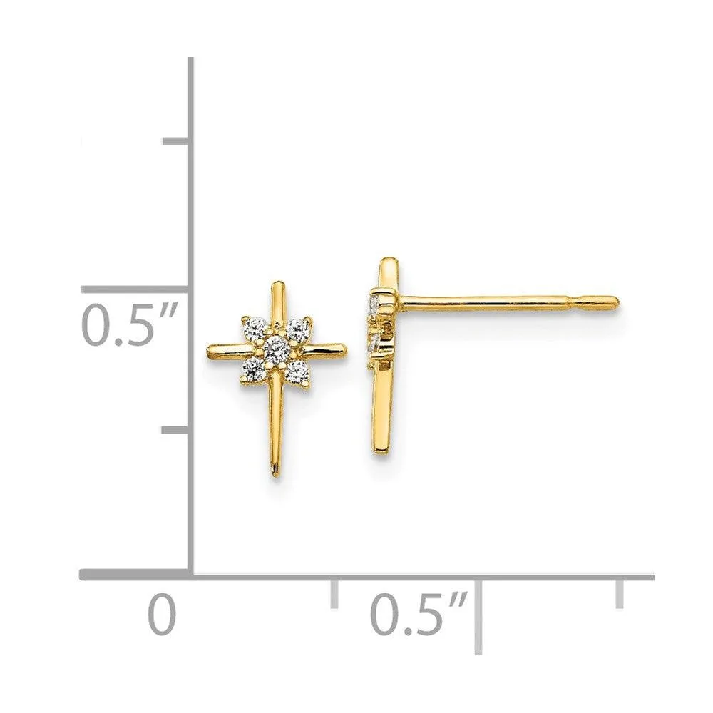 Madi K Kid's 14k  CZ  Cross Post Earrings