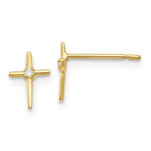 Madi K Kid's 14k  CZ  Cross Post Earrings