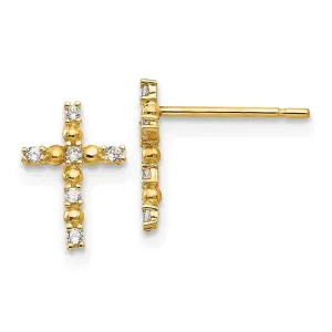 Madi K Kid's 14k  CZ  Cross Post Earrings