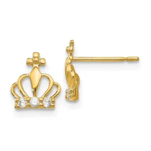 Madi K Kid's 14k  CZ  Crown Post Earrings