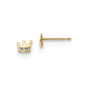 Madi K Kid's 14k   CZ Crown Post Earrings
