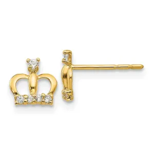Madi K Kid's 14k  CZ Crown Post Earrings