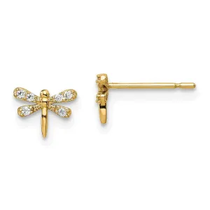 Madi K Kid's 14k  CZ Dragonfly Post Earrings