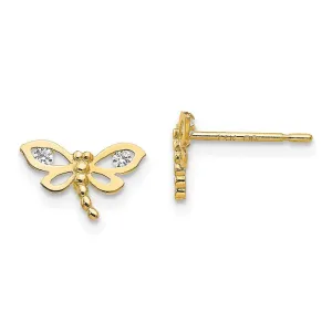 Madi K Kid's 14k  CZ  Dragonfly Post Earrings