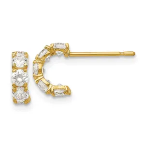 Madi K Kid's 14k  CZ  Five Stone Hinged Hoop Post Earrings