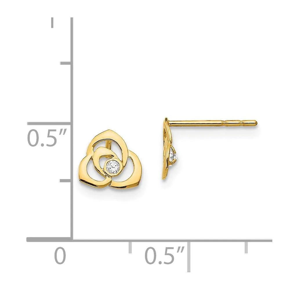 Madi K Kid's 14k  CZ Flower Baby Post Earrings