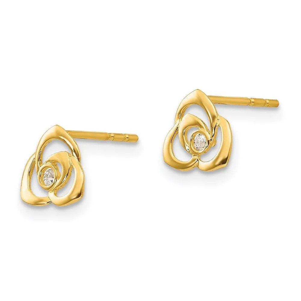 Madi K Kid's 14k  CZ Flower Baby Post Earrings