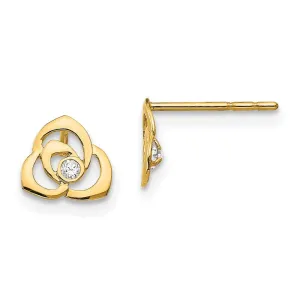 Madi K Kid's 14k  CZ Flower Baby Post Earrings