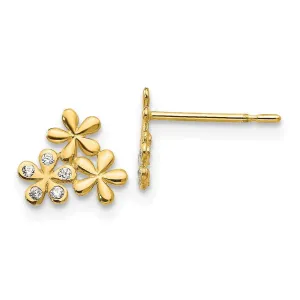 Madi K Kid's 14k  CZ  Flower Post Earrings