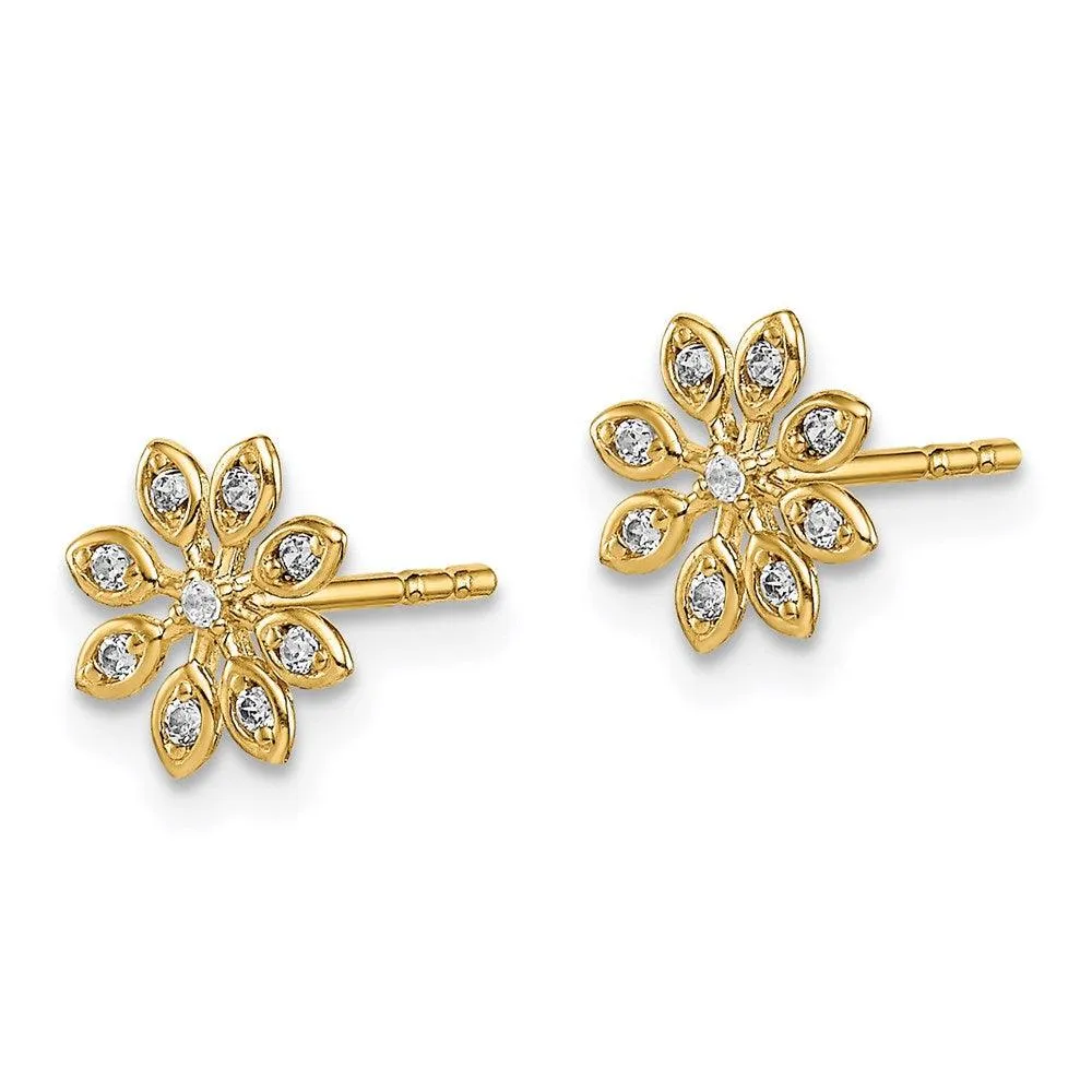 Madi K Kid's 14k  CZ Flower Post Earrings