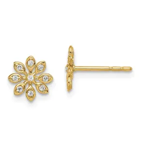 Madi K Kid's 14k  CZ Flower Post Earrings
