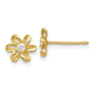 Madi K Kid's 14k  CZ  Flower Post Earrings