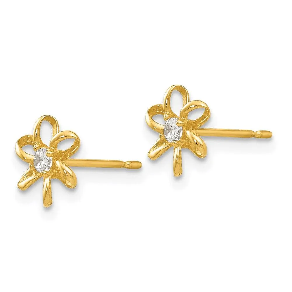 Madi K Kid's 14k  CZ  Flower Post Earrings