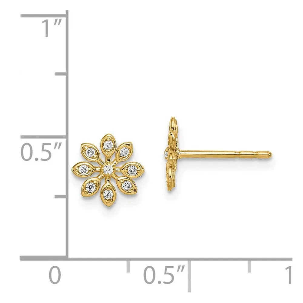 Madi K Kid's 14k  CZ Flower Post Earrings