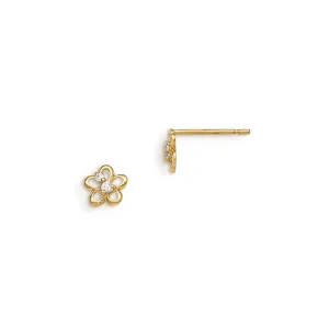 Madi K Kid's 14k  CZ  Flower Post Earrings