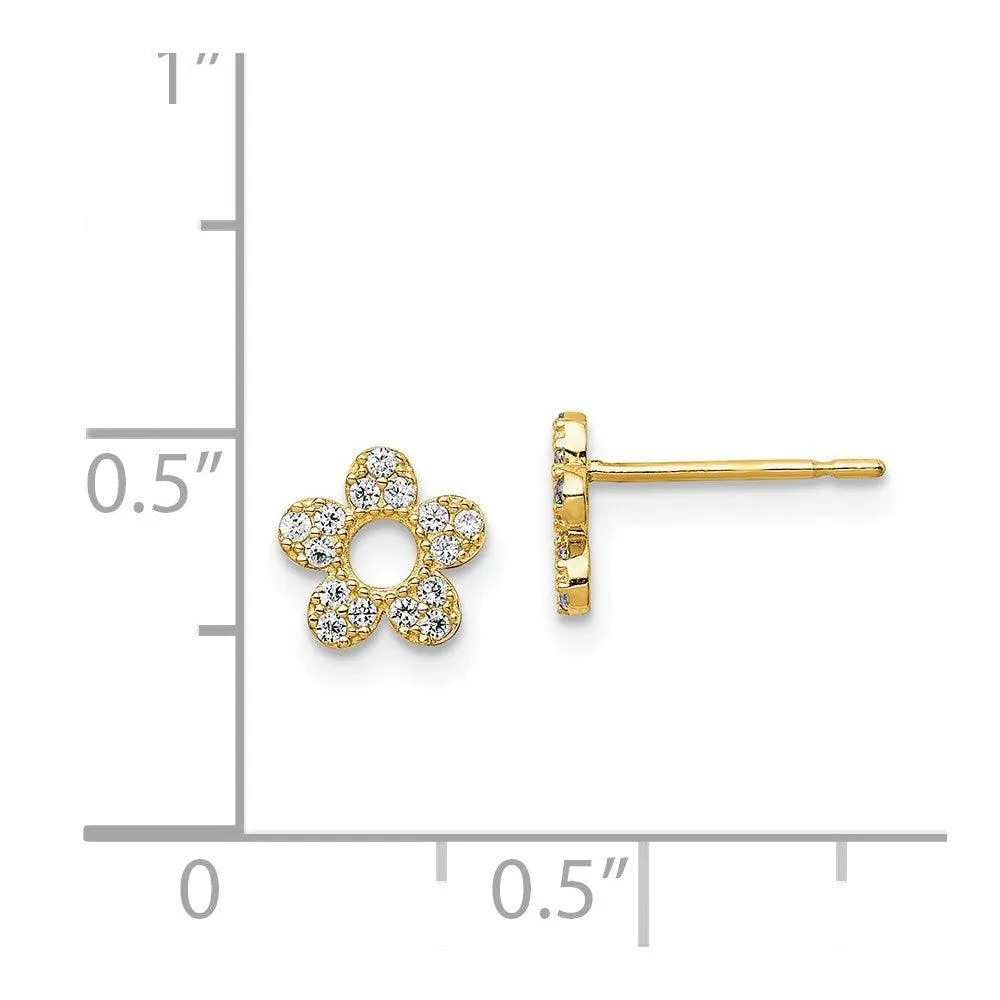 Madi K Kid's 14k  CZ Flower Post Earrings