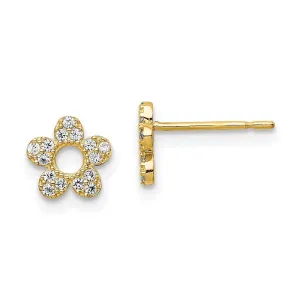 Madi K Kid's 14k  CZ Flower Post Earrings