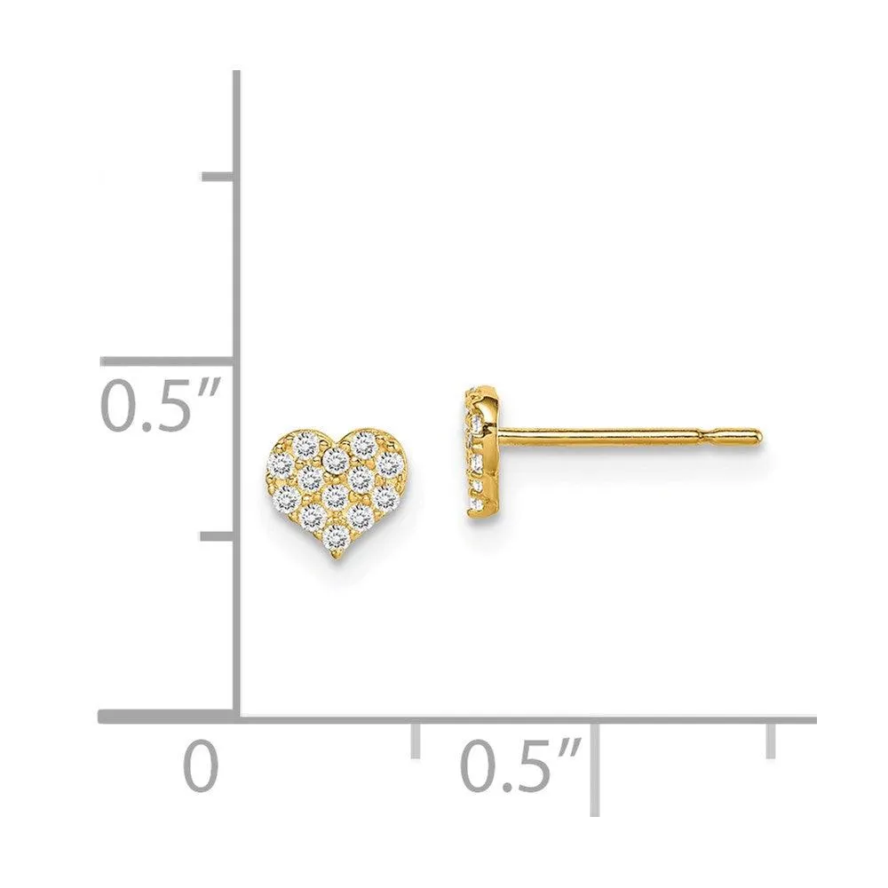 Madi K Kid's 14k  CZ Heart Post Earrings