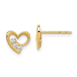 Madi K Kid's 14k  CZ Heart Post Earrings