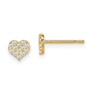 Madi K Kid's 14k  CZ Heart Post Earrings