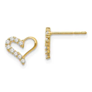 Madi K Kid's 14k  CZ Heart Post Earrings