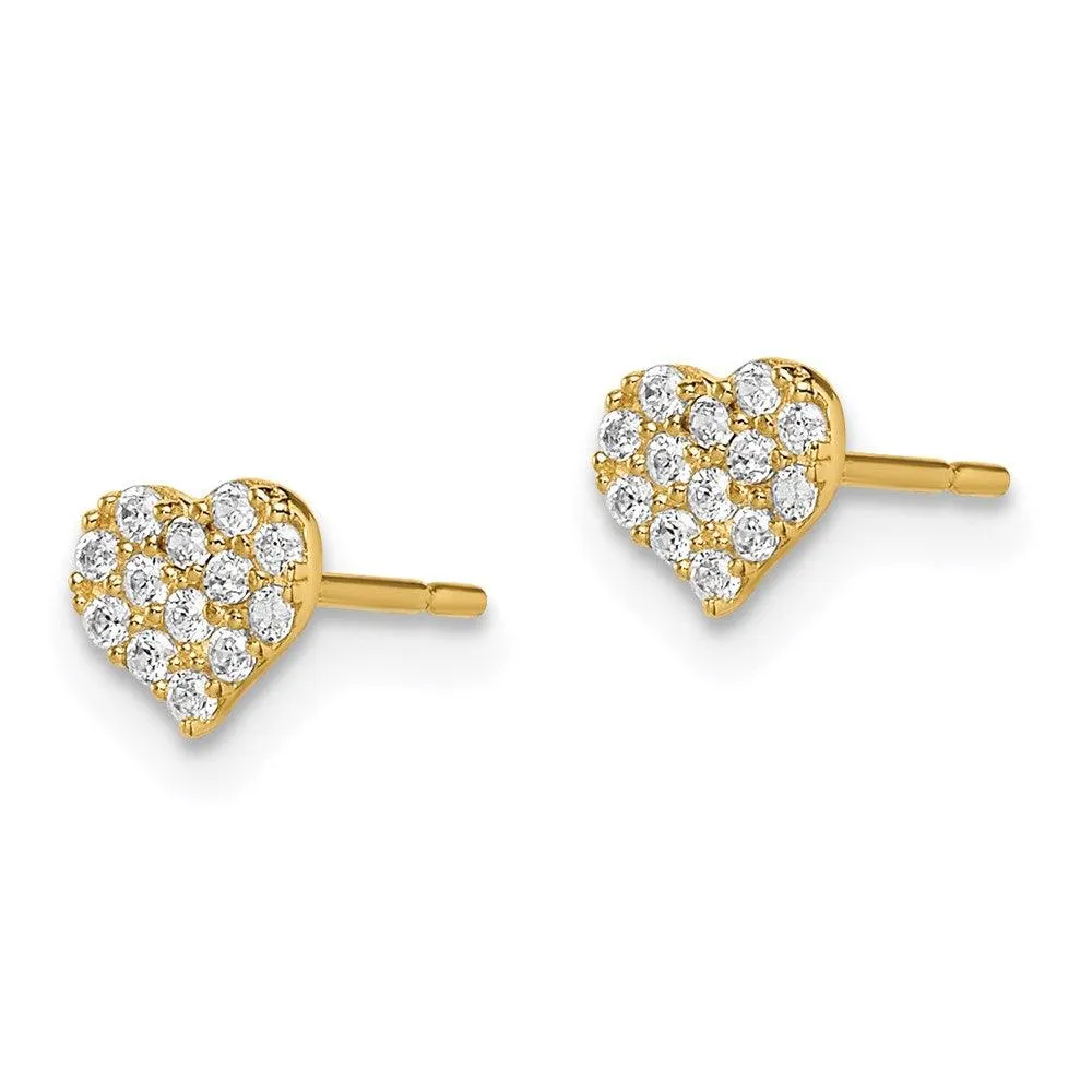 Madi K Kid's 14k  CZ Heart Post Earrings