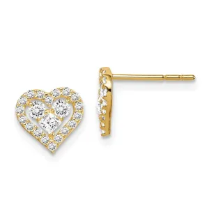 Madi K Kid's 14k  CZ Heart Post Earrings