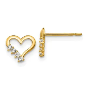Madi K Kid's 14k  CZ  Heart Post Earrings