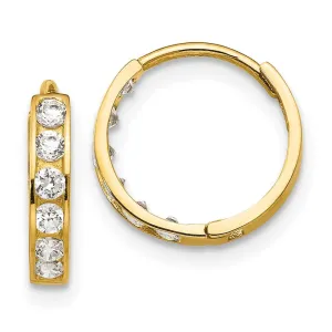 Madi K Kid's 14k  CZ  Hinged Hoop Earrings