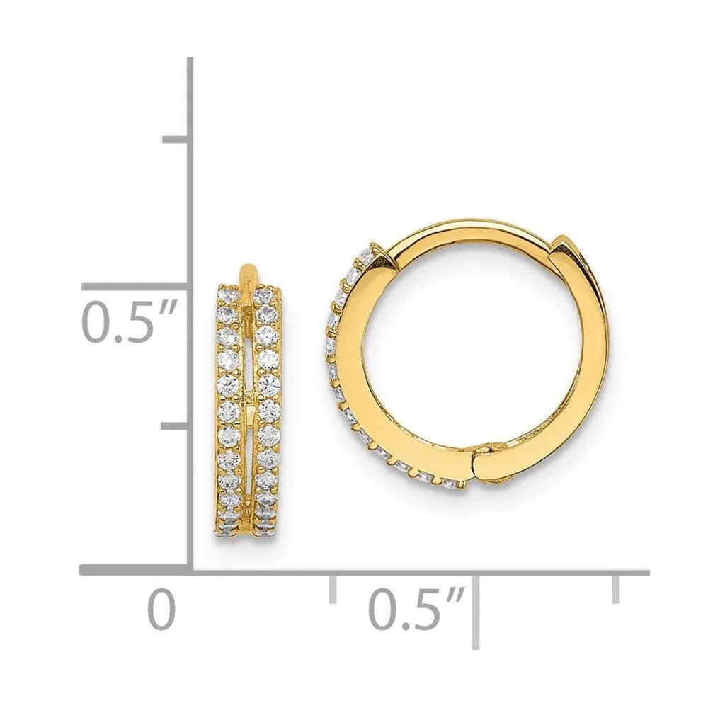 Madi K Kid's 14k  CZ Hinged Hoop Earrings