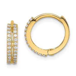 Madi K Kid's 14k  CZ Hinged Hoop Earrings