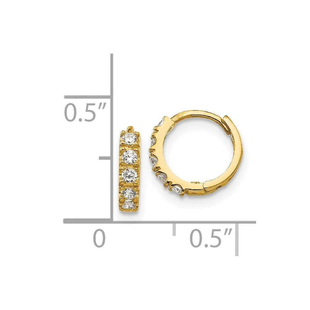 Madi K Kid's 14k  CZ  Hinged Hoop Earrings