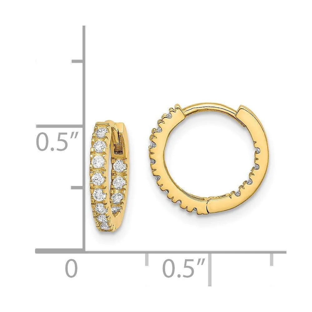 Madi K Kid's 14k  CZ Hinged Hoop Earrings
