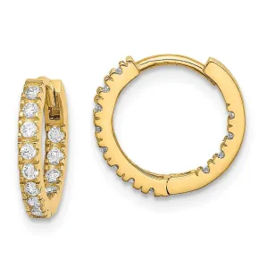 Madi K Kid's 14k  CZ Hinged Hoop Earrings