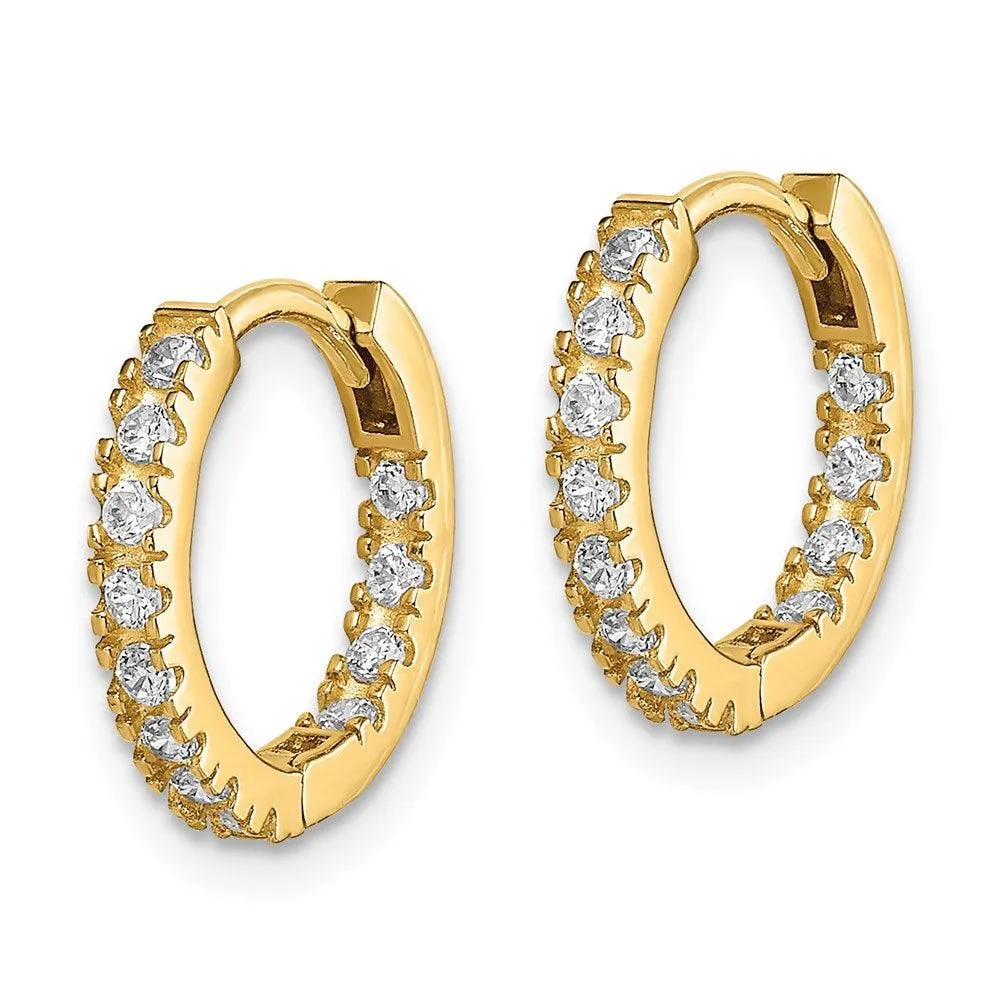 Madi K Kid's 14k  CZ Hinged Hoop Earrings
