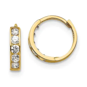 Madi K Kid's 14k  CZ  Hinged Hoop Earrings
