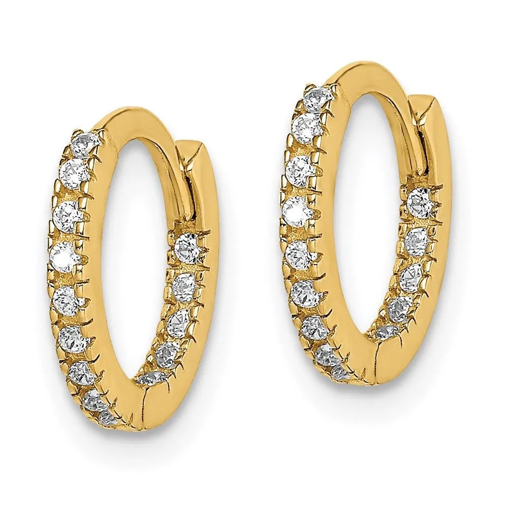 Madi K Kid's 14k  CZ Hinged Hoop Earrings