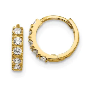 Madi K Kid's 14k  CZ  Hinged Hoop Earrings