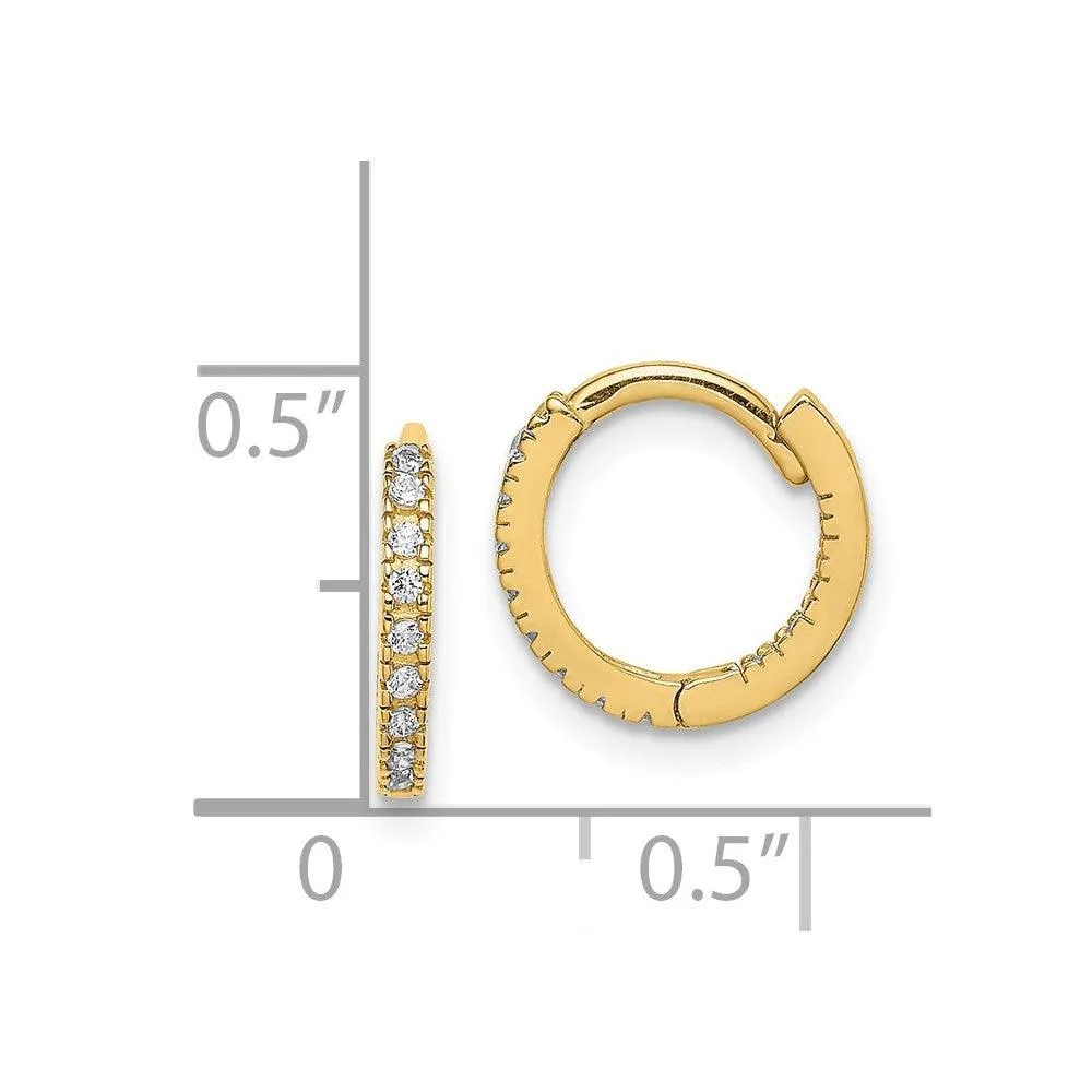 Madi K Kid's 14k  CZ Hinged Hoop Earrings