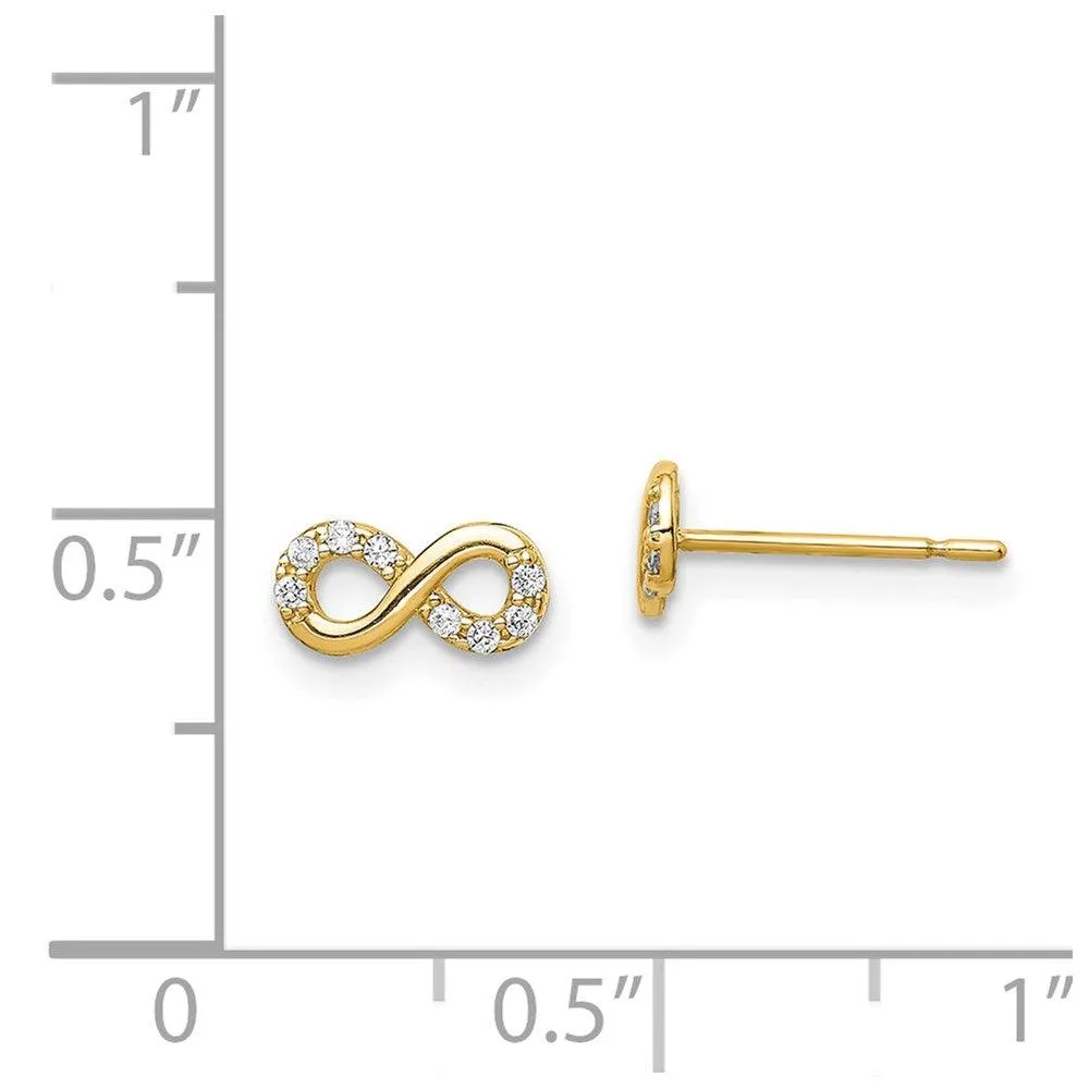 Madi K Kid's 14k  CZ Infinity Symbol Post Earrings