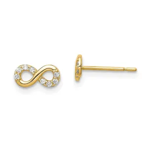 Madi K Kid's 14k  CZ Infinity Symbol Post Earrings